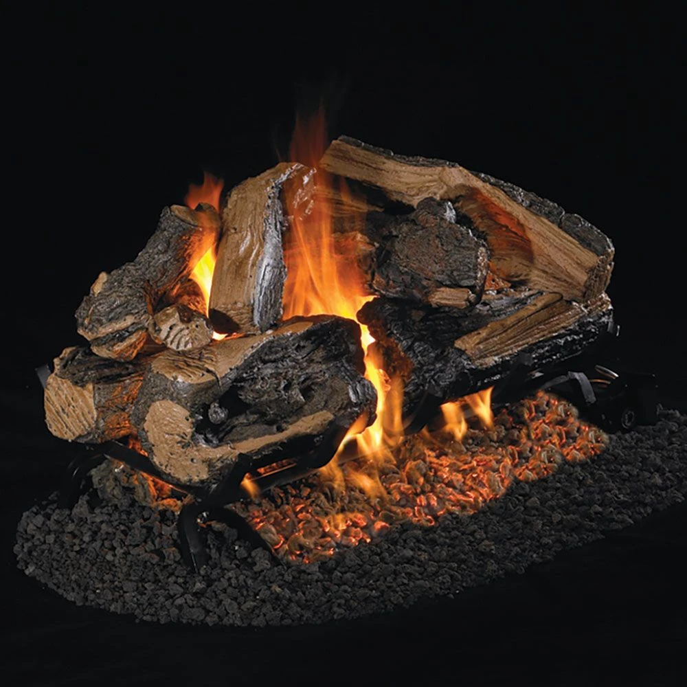 Real Fyre CHRRSO-2 Charred Rugged Split Oak Vented Gas Log Set, Double Sided 1 Real Fyre CHRRSO-2 Charred Rugged Split Oak Vented Gas Log Set, Double Sided