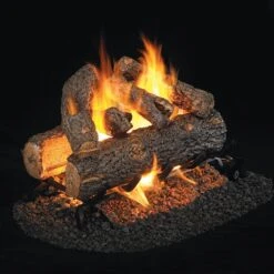 Real Fyre RDP-2 Golden Oak Designer Plus Vented Gas Log Set, Double Sided, ANSI Certified