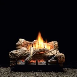 Empire White Mountain Hearth VFDRxx Flint Hill Ceramic Fiber Gas Log Set With Ventless Burner And Millivolt Valve