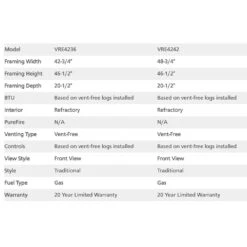 Superior 42-Inch Vent-Free Outdoor Gas Firebox With Vent-Free Gas Log Set (VRE4242) 9 Superior 42-Inch Vent-Free Outdoor Gas Firebox With Vent-Free Gas Log Set (VRE4242) -Heating Equipment Store vre4200 d 08 21