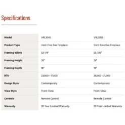 Superior VRL3045 45-Inch Electronic Ignition Vent-Free Gas Fireplace With Remote, Lights & Crushed Glass Media 11 Superior VRL3045 45-Inch Electronic Ignition Vent-Free Gas Fireplace With Remote, Lights & Crushed Glass Media -Heating Equipment Store vrl3045 d 03 22