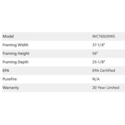 Superior Wood Burning Fireplace (WCT6920) -Heating Equipment Store wct6920 d 08 21