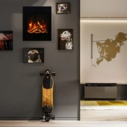 Amantii WM-BI-2428-VLR-BG Zero Clearance Series Built-In Smart Electric Fireplace