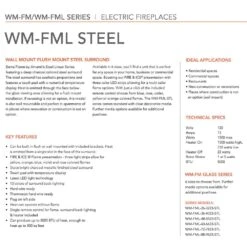 Amantii WM-FML Wall Mount/Built-In Electric Fireplace With Steel Surround 7 Amantii WM-FML Wall Mount/Built-In Electric Fireplace With Steel Surround -Heating Equipment Store wm fml 34 4023 stl c 08 23