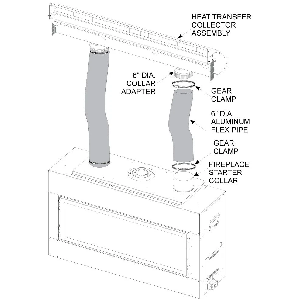 Empire White Mountain Hearth HMGW60 Gravity Heat Management With 10-Foot Flex Vent Kit 2 Empire White Mountain Hearth HMGW60 Gravity Heat Management With 10-Foot Flex Vent Kit - Image 2
