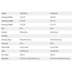 Superior 42-Inch Outdoor Wood Burning Fireplace (WRE3042) -Heating Equipment Store wre3000 d 08 21