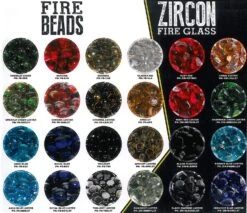 American Fire Glass Fire Glass Sample Pack, (Choose 5) 9 American Fire Glass Fire Glass Sample Pack, (Choose 5) -Heating Equipment Store zircon firebeads